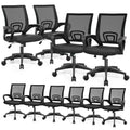 Magshion Ergonomic Office Chair 10 Pack, Mid-Back Mesh Desk Chair, Adjustable Swivel Computer Chair with Lumbar Support & Breathable Backrest for Gaming, Work, Study, 300 Lbs Capacity, Black