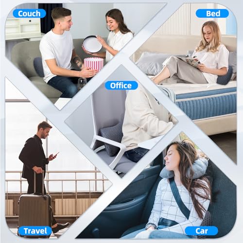 FOUSUPDT Lumbar Pillow, Memory Foam Lumbar Support Pillow for Office Chair and Car Seat, Back Support Pillow for Lower Back Pain Relief, Support Cushion Back Pillow for Sleeping, Driving, Resting