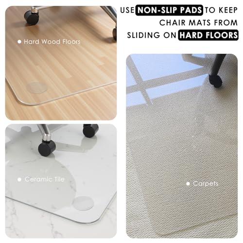 Kuyal 2 Pack 1/5" Thick Office Chair Mat, 40" x48" Heavy Duty Hard Computer Chair Mat, Under Desk Protector Carpeted Floors Mats, Easy Chair Movement, Can be Used on Carpet or Hard Floor, Ship Flat