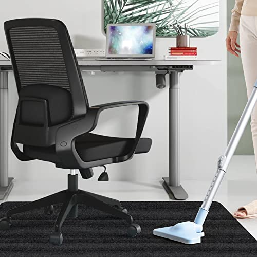 Sycoodeal Office Chair Mat for Hardwood Floor,Office Computer Gaming Chair Mat for Tile Floor,Large Floor Protector Rug,Anti-Slip,Easy to Clean,Pure Black(48"x36")