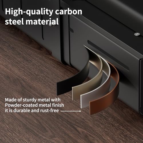 SUREUP9 Under Desk Cable Management Tray, Expandable 25.2"–38.6" Heavy Duty Carbon Steel with Clamp, Hidden Cord Organizer for Desk, Home Office & Standing Desk, No Drill Installation, Black