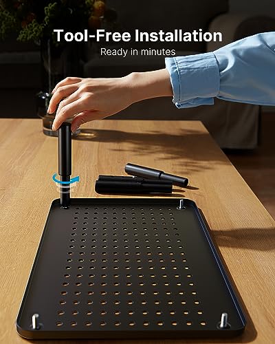HUANUO Monitor Stand, Monitor Stand Riser 3 Height Adjustable, Monitor Riser with Airflow Vents, Laptop Stand for Desk, Laptop Riser, Desk Organizer for Monitor, 15.6" Laptop, PC, Printer