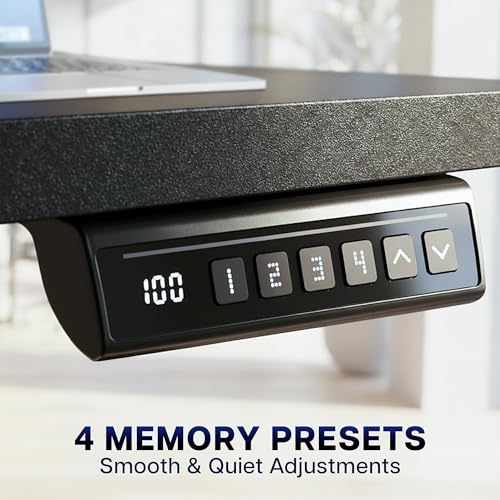 VIVO Corner Standing Desk, 75 x 63 inch Reversible L-Shaped Workstation, Electric Height Adjustment, Home, Office, and Reception Rooms, Dark Gray Table Top Black Frame, DESK-E3CTG-75