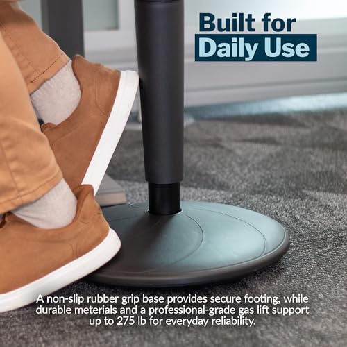 Vari Balance Stool for Standing Desk – Ergonomic Active Sitting for Home Office – Adjustable Height 22" to 29", 360 Degree Rocking Base, 275 lb Support – Black/Cool Grey