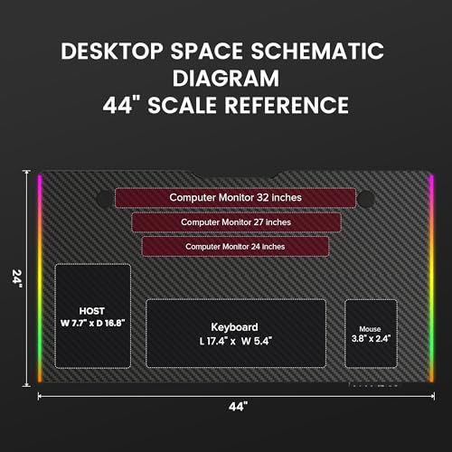 GTPLAYER Electric Standing Desk, Gaming Desk with LED Lights, Height Adjustable - RGB Computer Desk with Mouse Pad for Home, Office