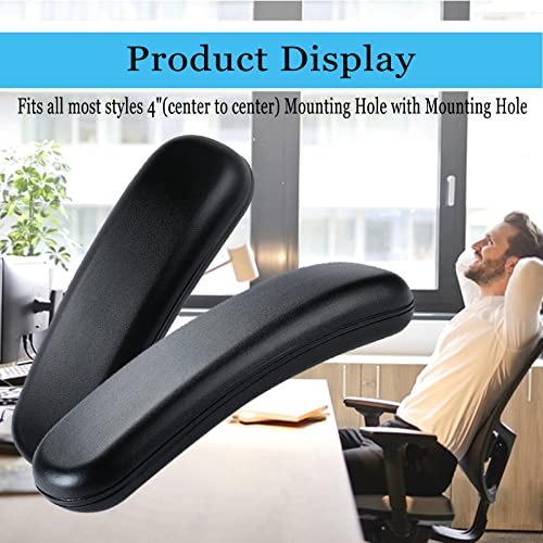 Wimdoyily Replacement Office Chair Arm Replacement Armrest Pads Oval Shaped Office Chair Parts Arm Rest for Desk Chair with Mounting Hole Patterns Screws (Fashion)