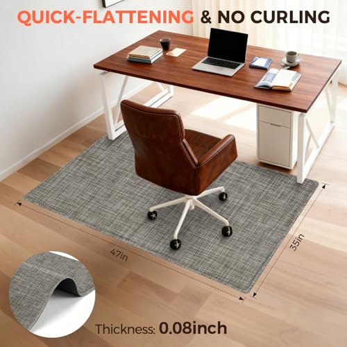 BAGAIL Office Chair Mat for Hardwood Floor, 35"x47" Heavy Duty Computer Chair Mat - Fast Flat & Smooth Glide - Non-Slip Desk Chair Floor Protector for Home Office - Brown