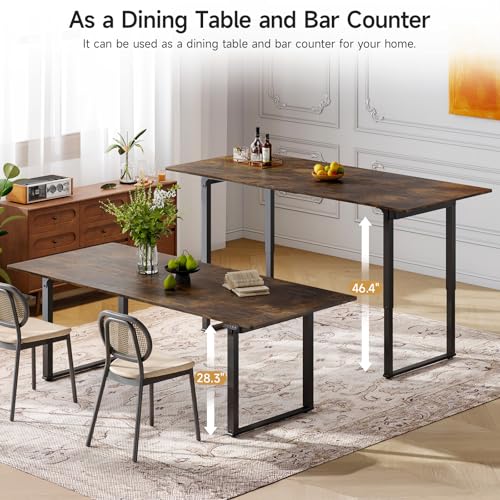 ONBRILL Standing Desk, 71x32 Inches Rectangle Stand Up Desk with 4 Legs, Dual Motor and Memory Controller, Adjustable Height from 28-46 Inches for Home and Computer Workstation, Rustic Brown