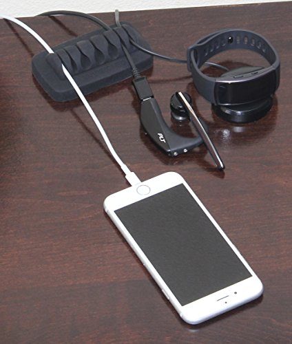 Heaviest Cable Organizer on the Market! Compact and Weighted Desktop Cord Holder and Cable Organizer, Eco-Friendly Silicone, No Bad Smell, Bundled with 4 Reusable Cable Ties! (Black)