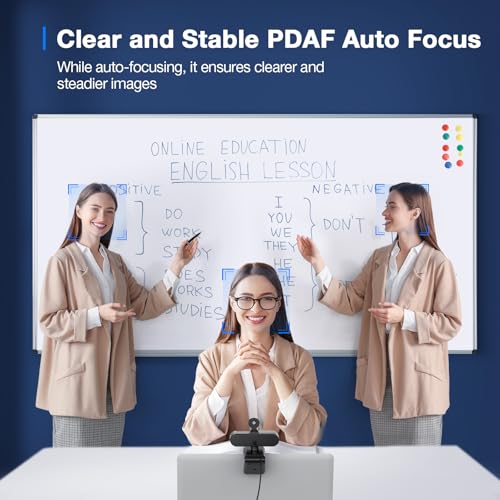 EMEET C960 4K Webcam for PC, 4K UHD CMOS Sensor, PDAF Auto Focus, Dual Omnidirectional Mics, Auto Light Correction, 73° FOV, Plug&Play Webcam w/Privacy Cover, Works w/Zoom/Teams/Skype/Google Meet
