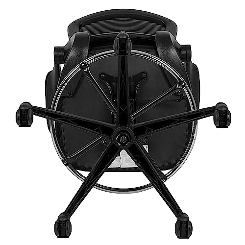 Flash Furniture Kelista Mid-Back Swivel Office Chair with Adjustable Seat Height, Ergonomic Mesh Desk Chair with Flip-Up Armrests, Black
