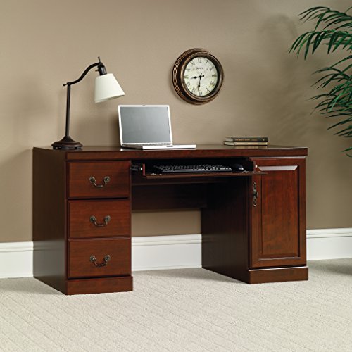 Sauder 404944 Heritage Hill Computer Credenza, Classic Cherry Finish, L: 59.13" x W: 20.47" x H: 30.16"
