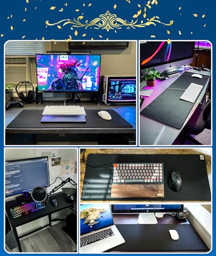 KTRIO Large Gaming Mouse Pad Desk Mat for Gamer, 31.5" x 11.8", Black
