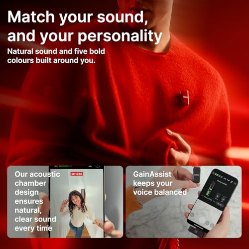 RØDE Wireless Micro - Compact Wireless Microphone, Two Mics with Charge Case for Smartphone Content Creation - USB-C, Black
