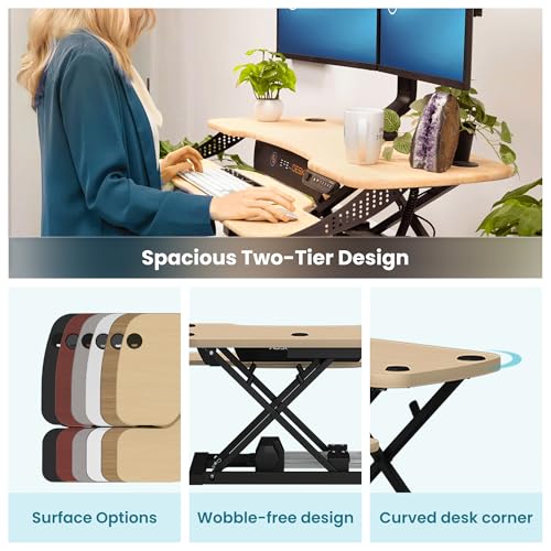 VERSADESK Electric Standing Desk Converter, 48 Inch PowerPro Height-Adjustable Sit Stand Desktop Riser, Keyboard Tray, USB Charging Port, 48" W X 24" D, Black