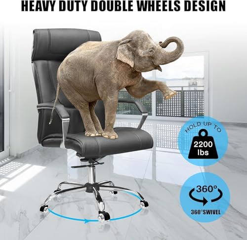 Office Chair casters,2 inch Replacement Desk Chair Wheels,Safe Quiet Rolling for Office Chair(Set of 5),Mute Rubber Rotating Desk Chair Caster Wheels, Safe for All Floors(Gold)