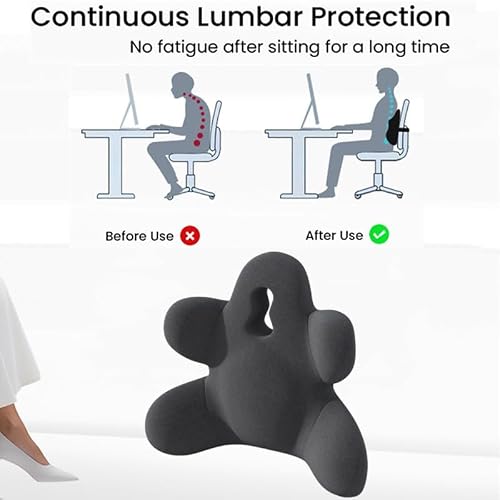 Sothuba Lumbar Support Pillow for Office Chair, Back Pillow Lumbar Support for Car, Chair, Sofa - Improve Lower Back Pain Relief & Sitting Posture, Memory Foam Back Cushion for Long Sitting (Pink)