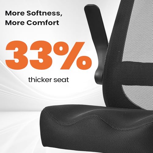 Drafting Chair 500LBS – Tall Office Chair with Adjustable Height & Foot Ring for Standing Desk, Ergonomic Mesh Chair with Flip-Up Armrests, Thick Curved Seat for Home Office & Creative Work