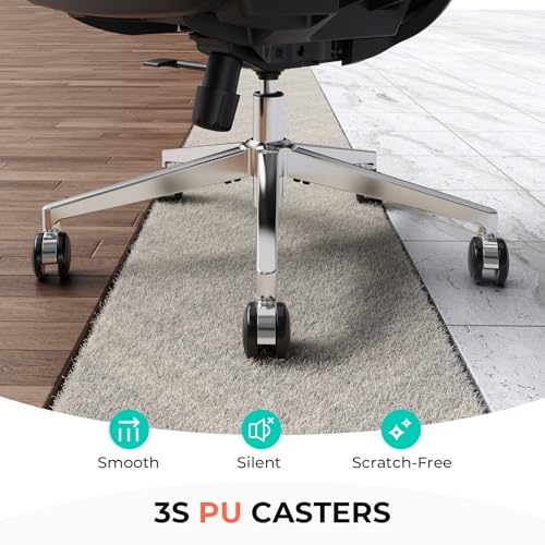 CAPOT Ergonomic Mesh Office Chair, Adjustable Lumbar High Back Desk Chair 400lbs, 4D Flip-up Arms, 3 Tilt Backrest, 3D Headrest, PU Wheels, Swivel Rolling Computer Chair for Long Desk Work - Black