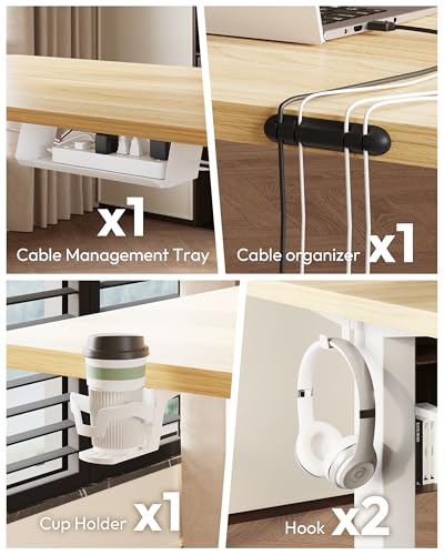 SANODESK Electric Standing Desk, 71 x 32'' Height Adjustable Sit Stand Desk with Large Splice Board Desktop Ergonomic Memory Presets Computer Workstations for Home Office, White Frame/White Top