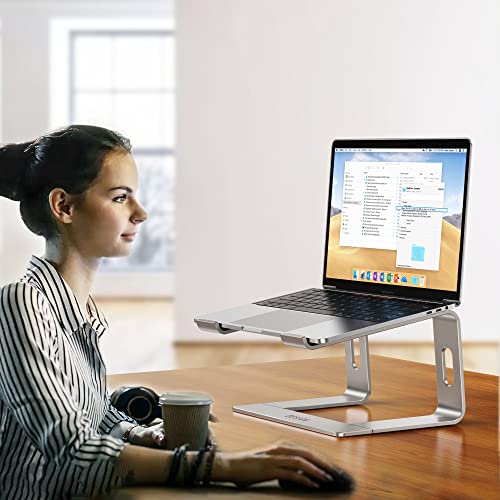 BESIGN LS03 Aluminum Laptop Stand, Ergonomic Detachable Computer Stand, Notebook Riser, Laptop Mount Compatible with Air, Pro, Dell, HP, Lenovo More 10-15.6" Laptops, Silver
