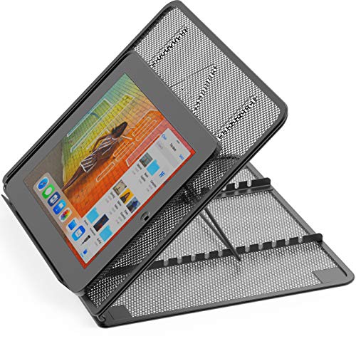 Simple Houseware Mesh Laptop Stand with 11-Levels Adjustable Ventilated Computer Holder, Black