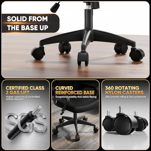 Magshion Ergonomic Office Chair 10 Pack, Mid-Back Mesh Desk Chair, Adjustable Swivel Computer Chair with Lumbar Support & Breathable Backrest for Gaming, Work, Study, 300 Lbs Capacity, Black