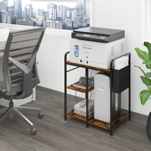 Sedegn Large Printer Stand with Power: 3-Outlet Charging Station