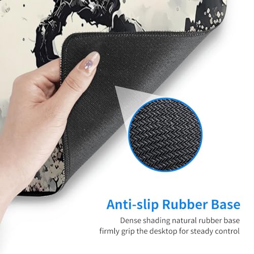 Japanese Mouse Pad, Large Japanese Desk Mat, XL Anime Gaming Keyboard Mat, Non-Slip Rubber Base, Big Extended Desk Protector for Home Office, 31.5”x11.8”