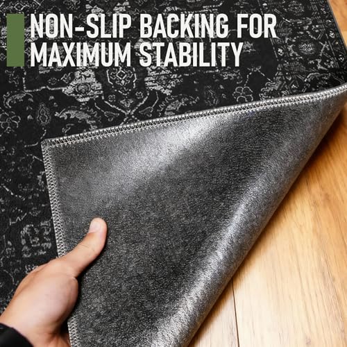 Office Chair Mat for Hardwood Floor, 36"x48" Desk Chair Mat for Home Office, Non-Slip Under Desk Mat for Rolling Chair,Washable Chair Rugs for Gaming Chairs-Black