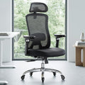 Marsail Ergonomic Office Chair with 6D Armrests, Ergonomic Chair with 3D Adjustable Headrest, Slide Seat, Lumbar Support, and 4-Position Tilt Lock – Big and Tall Office Chair with 330 lbs Capacity
