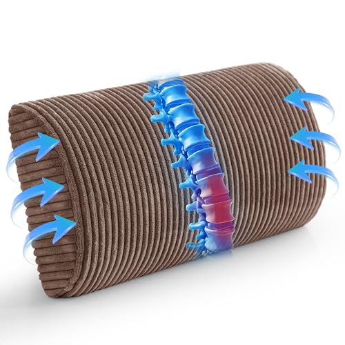 HIGOGOGO Lumbar Support Pillow for Recliner Chair/Accent Chair/Couch, Memory Foam Back Support Cushion for Elderly, Recliner Cushions for Back Rest, Pain Relief, Reading, Washable Cover, Brown