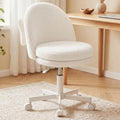 GTPLAYER Velvet Tall Office Chair with Wheels Vanity Chairs with Back, Versatile Height Use: Office to Bar Stools Small Ergonomic Comfy Armlees Computer Desk Chair with Bow Lumbar Pillow for Gift