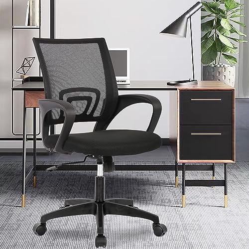 PayLessHere Home Office Chair Desk Computer Chair Adjustable Ergonomic Lumbar Support Armrest Executive with High Density Mesh 360 Degree Swivel Chair for Men Women Adults, Black