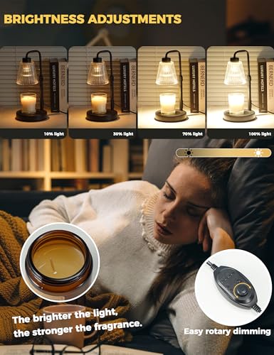 GODONLIF Candle Warmer Lamp with Cycle Timer, Birthday Gifts for Women Mom Her, House Warming Gifts New Home Room Decor, Wax Melt Warmer for Jar Candles with 2 Bulbs