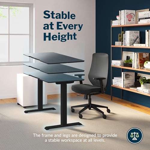 Vari Essential Electric Standing Desk for Home Office – 48x24 - White (Black)