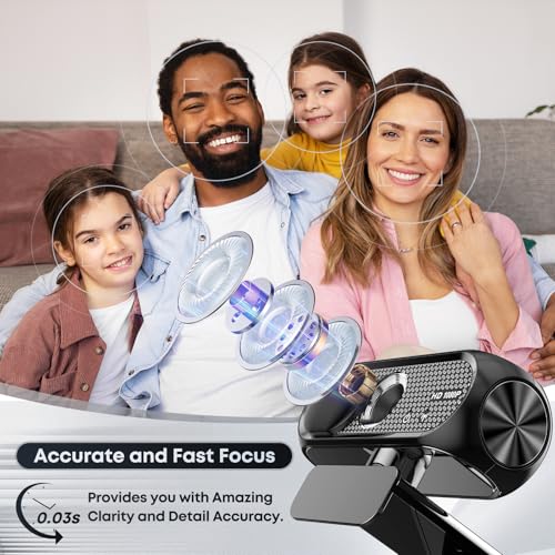 Shcngqio 1080P HD Webcam with Microphone, Noise Cancellation, Privacy Cover, Wide-Angle Lens, Auto Light Correction, Plug & Play USB Webcam for Laptop, Desktop, PC, Mac, Zoom, Skype, Streaming (Black)