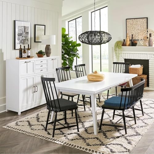 baibu Kitchen Chair Cushions, Dual-Layer Patented Design Molded Memory Foam Dining Chair Pads with Ties and Washable Cover, 17" x 16" x 2", Black