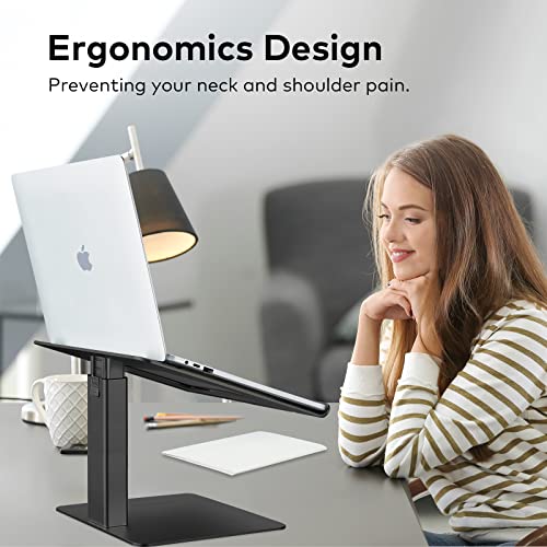 VECOFO Laptop Stand for Desk, Ergonomic Aluminum Laptop Stand Adjustable Height from 7-15", Sitting and Standing Laptop Riser for 10-17" Notebook