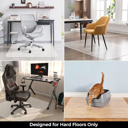 Office Chair Mat for Hard Wood Floors 36"x47" Heavy Duty Floor Protector Easy Clean