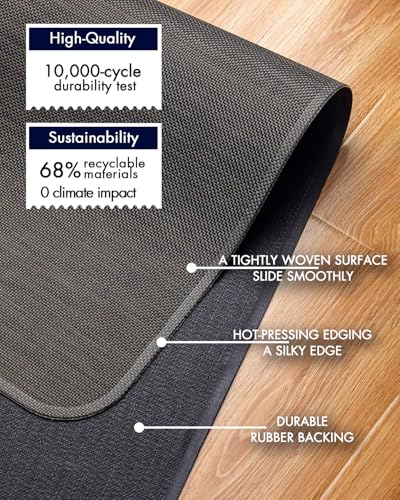 Baroyal Office Chair Mat for Hardwood Floor Under Desk Computer Rolling Chair Mat for Wood/Tile Floor Non-Slip Heavy Duty Desk Rug PVC Plastic Hard Floor Protector 36" x 48" (Espresso)