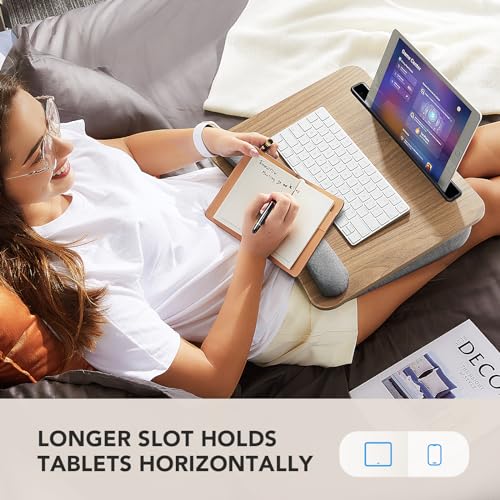 HUANUO Lap Desk for Couch, Laptop Stand with Phone Holder, Laptop Bed Desk for Sofa, Computer Lap Tray
