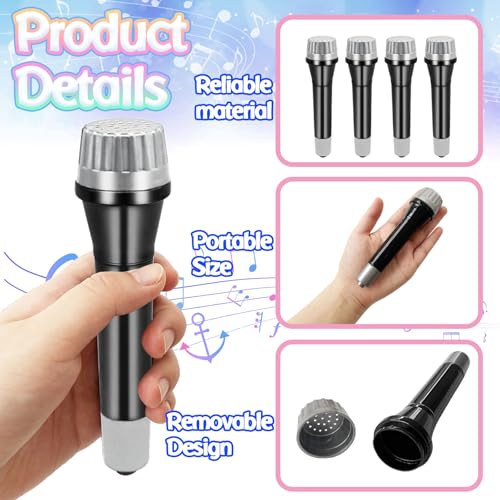 Eerrhhaq 16 Pack Fake Toy Microphones Set,Plastic Microphone Prop,Play Microphone for Kids,Pretend Microphone for Karaoke Stage Costume Role Birthday Party Favors,5.7 Inches Tall