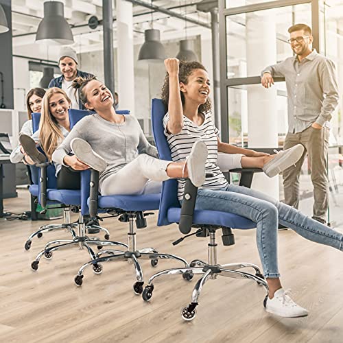 Huracan Office Chair Wheels, Set of 5, Replacement Rubber Chair Caster Wheels for Hardwood Floor, NOT Compatible for IKEA, Computer Desk Chair Wheels, Heavy Duty Office Chair Casters