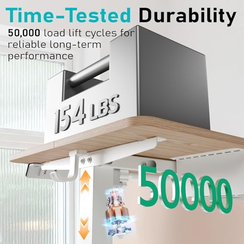 YOLEZO 35" Electric Standing Desk Adjustable Height, Small Sit Stand Desk for Home Office & Computer Workstation, Compact Work Desk with Cable Management (Light Walnut)