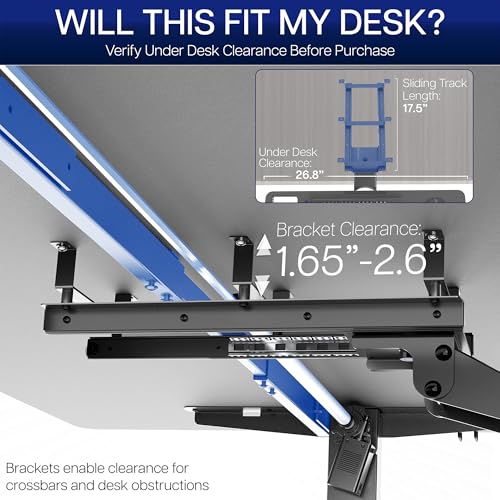 VIVO Premium Adjustable 27 x 11 inch Computer Keyboard and Mouse Platform Tray, Ergonomic Under Table Desk Mount Drawer with Padding, Black, MOUNT-KB27P-B
