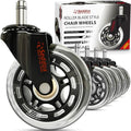SEDDOX Office Chair Wheels Replacement Set of 5 - Desk Chair Casters for Hardwood & Carpet - Heavy Duty & Safe for All Floors - Universal Fit for Most Computer Gaming & Office Chairs - 3 Inch