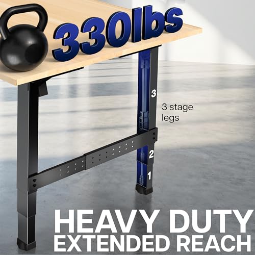 VIVO Premium Electric 4-Leg Dual Motor Standing Desk Frame for Table Tops up to 107 x 53 inches and 330 lbs, Memory Controller Height Adjustment, Frame Only, Black, DESK-E-P4B