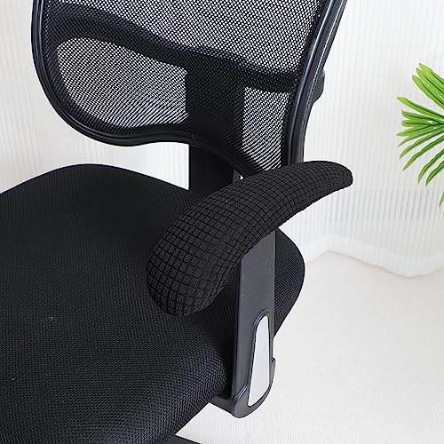 FORCHEER Office Chair Armrest Covers Water Resistant 2PCS Stretch Jacquard Desk Chair Arm Covers for Computer Gaming Chairs Fits 8-13inch Washable Removable-Black