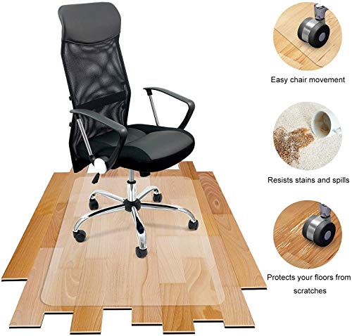 Azadx Office Chair Mat for Hardwood Floor 30 x 48'', Small Chair Mats Clear Easy Glide on Hard Floors, Rolling Chairs Mat Plastic Mats Under Desk Chairs